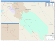 San Benito County Wall Map Color Cast Style